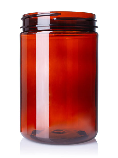 25 oz amber PET plastic single wall jar