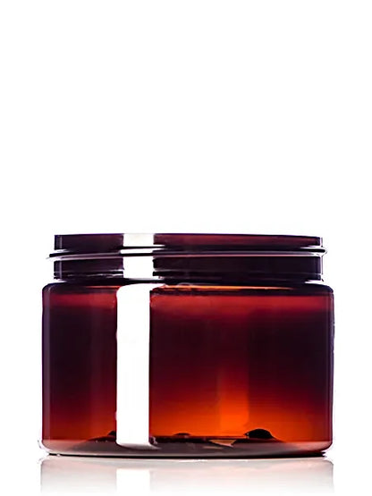 12 oz amber PET plastic single wall jar