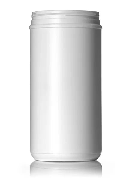 100 oz white HDPE plastic single wall canister