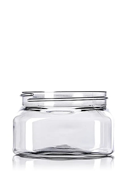 6 oz clear PET plastic square firenze jar