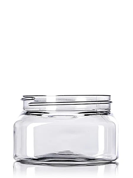 6 oz clear PET plastic square firenze jar