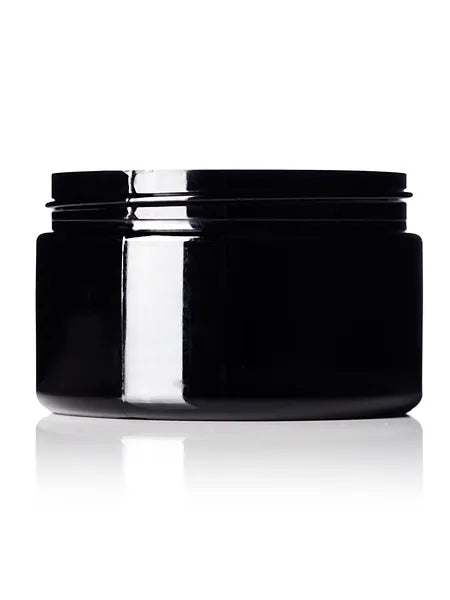 4 oz black PET plastic single wall jar