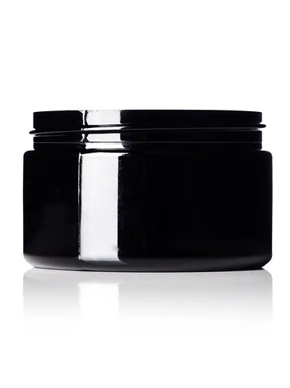 4 oz black PET plastic single wall jar