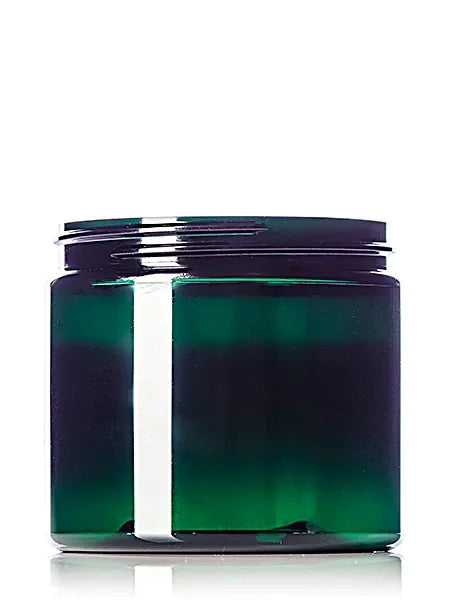 16 oz clear 25% PCR PET plastic single wall jar