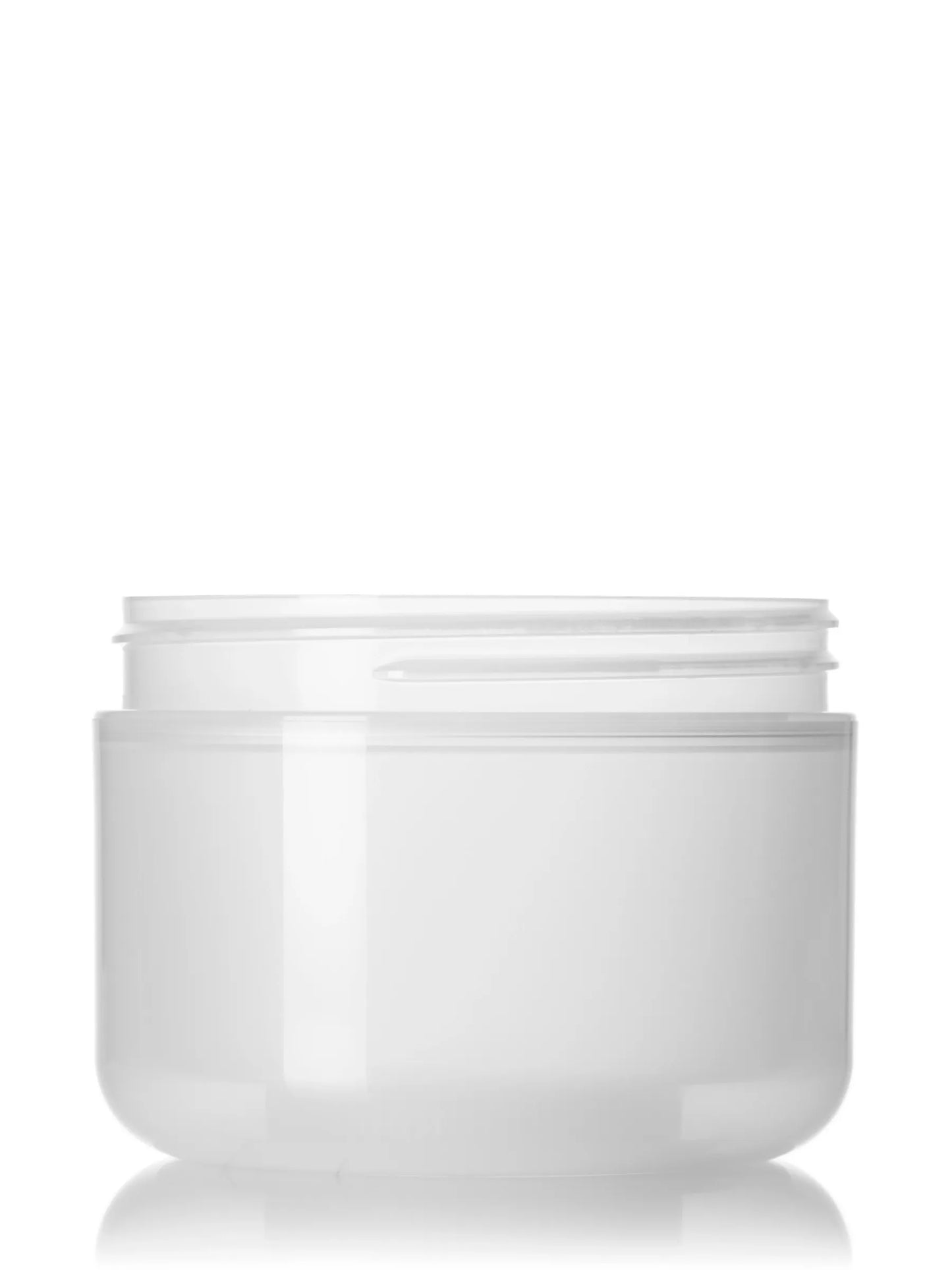 8 oz natural frosted PP plastic double wall round base jar