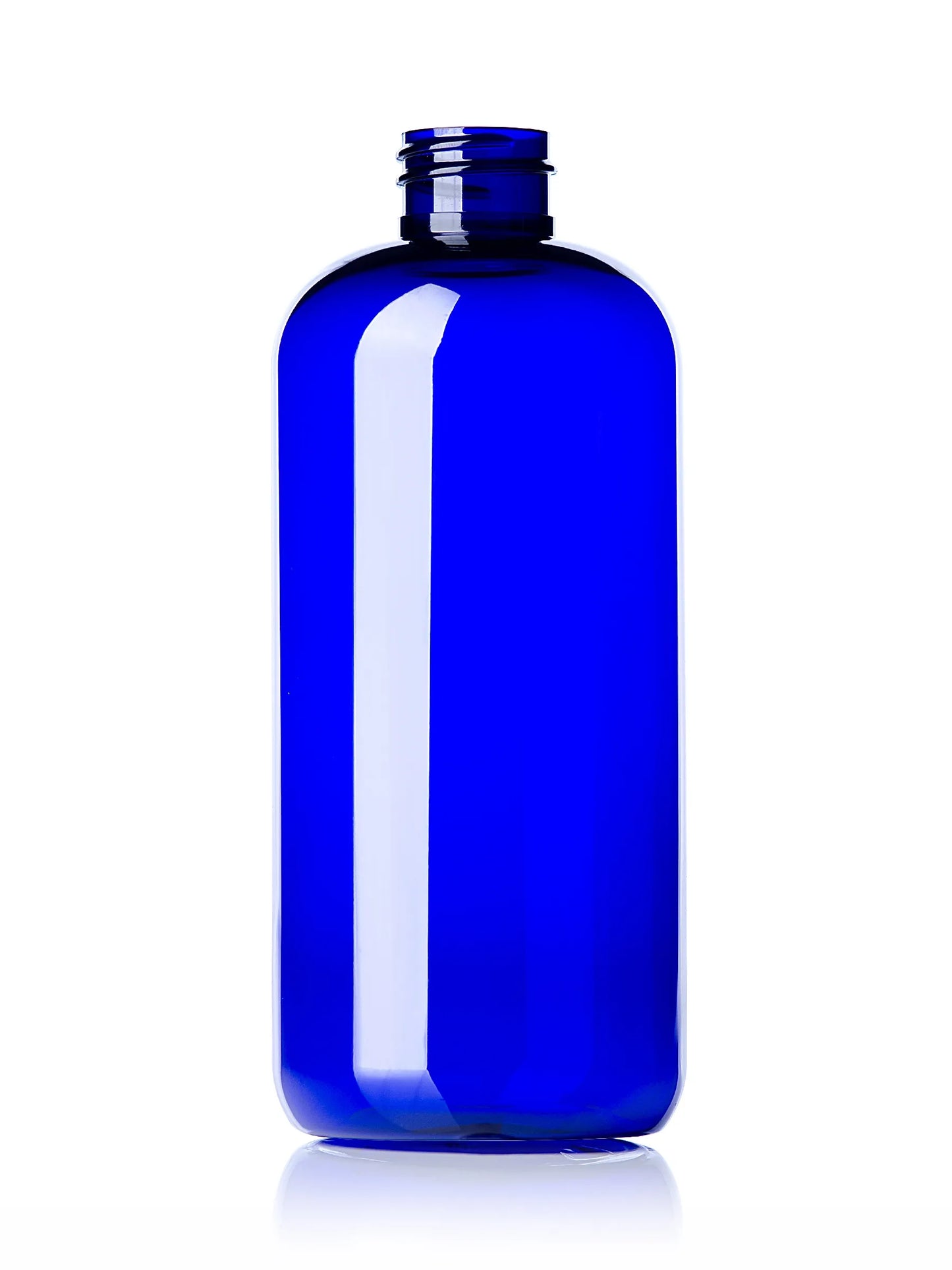 16 oz amber PET plastic boston round bottle