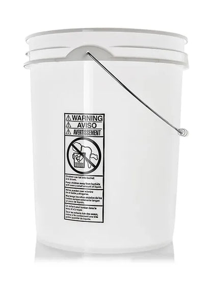 5 gallon white HDPE plastic pail of 90 mils thickness