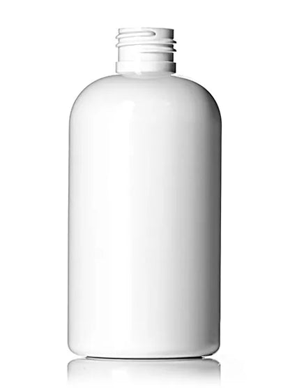 8 oz amber PET plastic boston round bottle