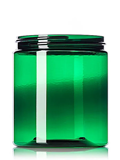 19 oz green PET plastic single wall jar