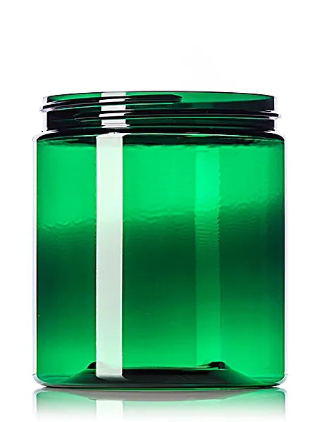 19 oz green PET plastic single wall jar