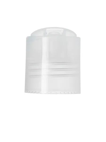Black 100% PCR PP plastic 24-410 smooth skirt disc top lid
