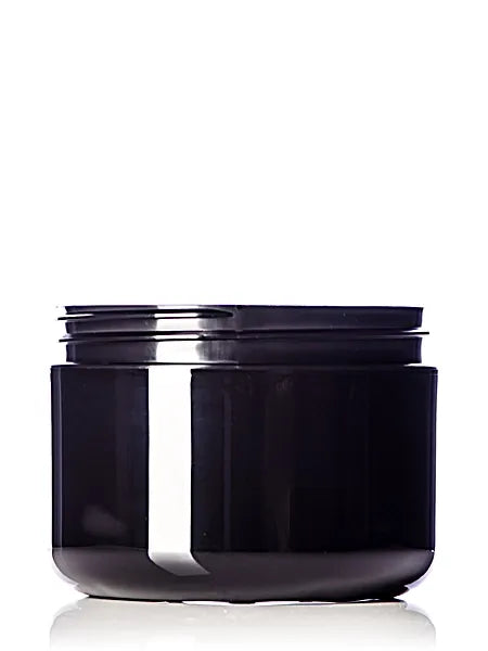 8 oz black PP plastic double wall round base jar