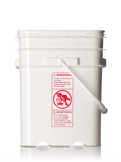 5.3 gallon white HDPE plastic rectangular EZ Stor pail