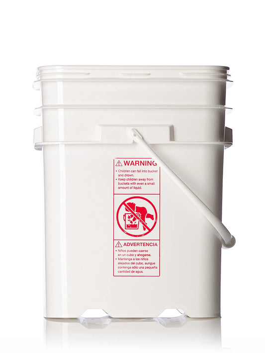 5.3 gallon white HDPE plastic rectangular EZ Stor pail