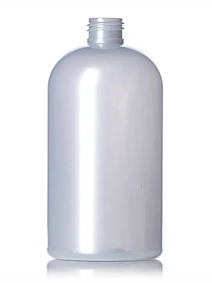 16 oz amber PET plastic boston round bottle