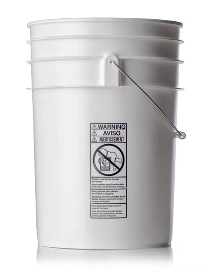 6 gallon white HDPE plastic pail of 90 mil thickness