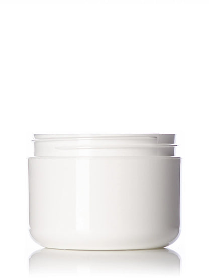 8 oz white PP plastic double wall round base jar