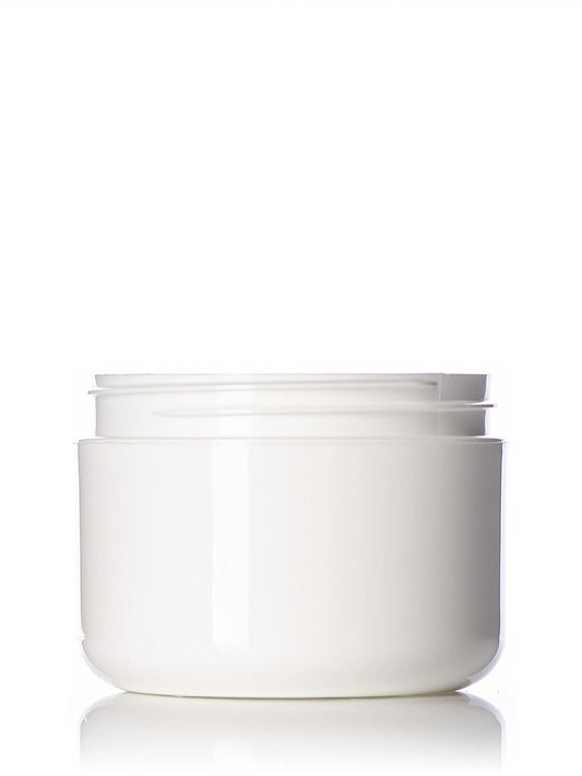 8 oz white PP plastic double wall round base jar