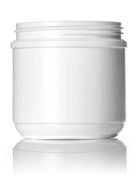 16 oz white HDPE plastic wide-mouth container