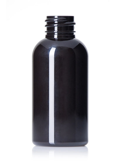 2 oz dark amber PET plastic boston round bottle