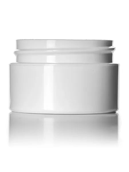 1/2 oz white PP/PS plastic double wall straight base jar