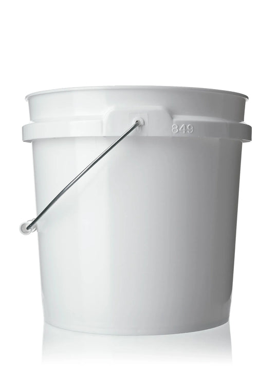 2 gallon white HDPE plastic round pail