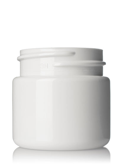 1 oz white PET plastic single wall jar