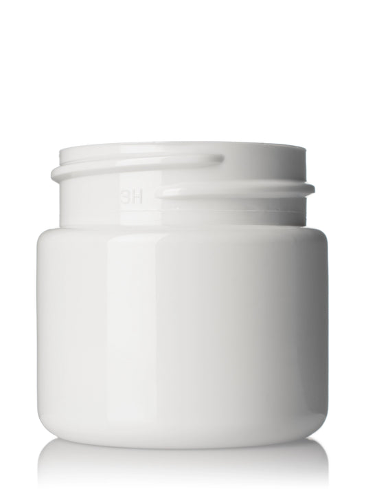 1 oz white PET plastic single wall jar