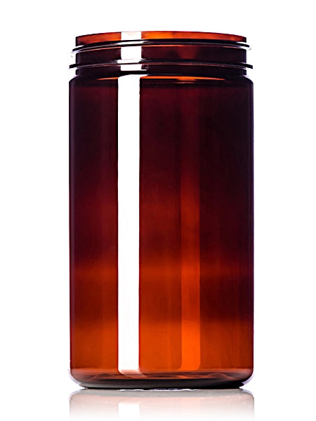 32 oz amber PET plastic single wall jar