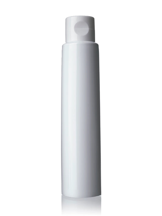 2 oz glossy white LDPE plastic 5-layer tube with flip cap and heat induction seal