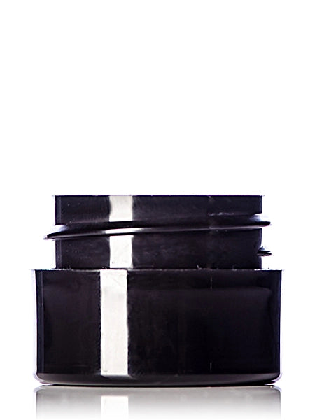 1/4 oz black PP plastic double wall straight base jar