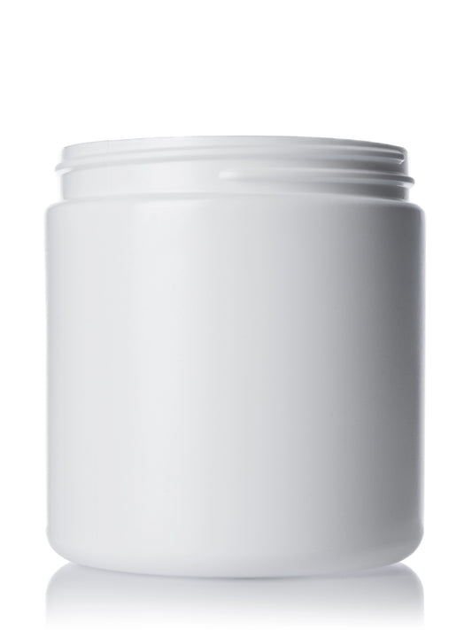 8 oz white HDPE plastic single wall jar