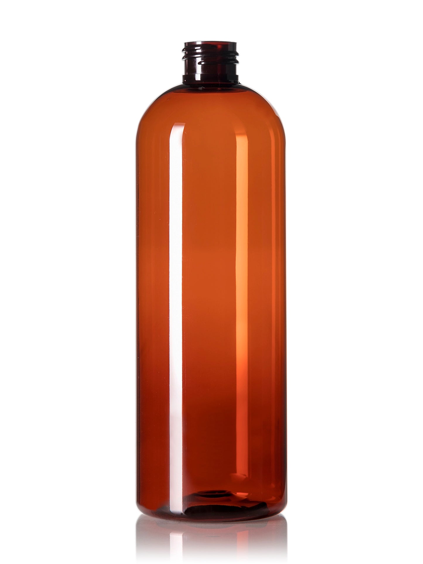 16 oz amber 100% PCR PET plastic bullet round bottle