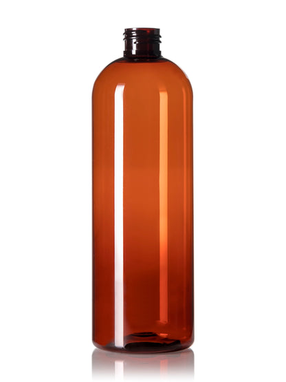 16 oz amber 100% PCR PET plastic bullet round bottle