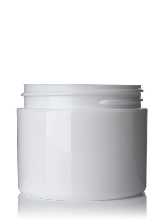 2 oz white PP plastic double wall straight base jar