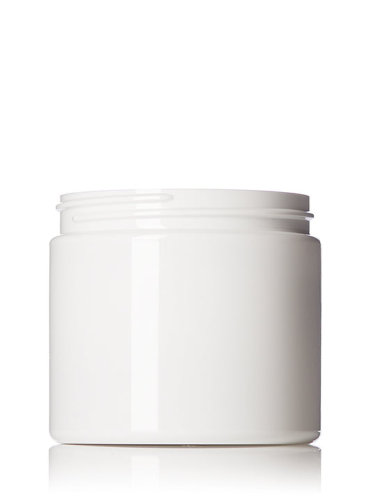 16 oz white PET plastic single wall jar