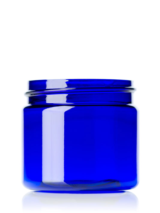 2 oz cobalt blue PET plastic single wall jar