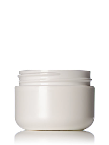 1 oz white PP/PS plastic double wall round base jar