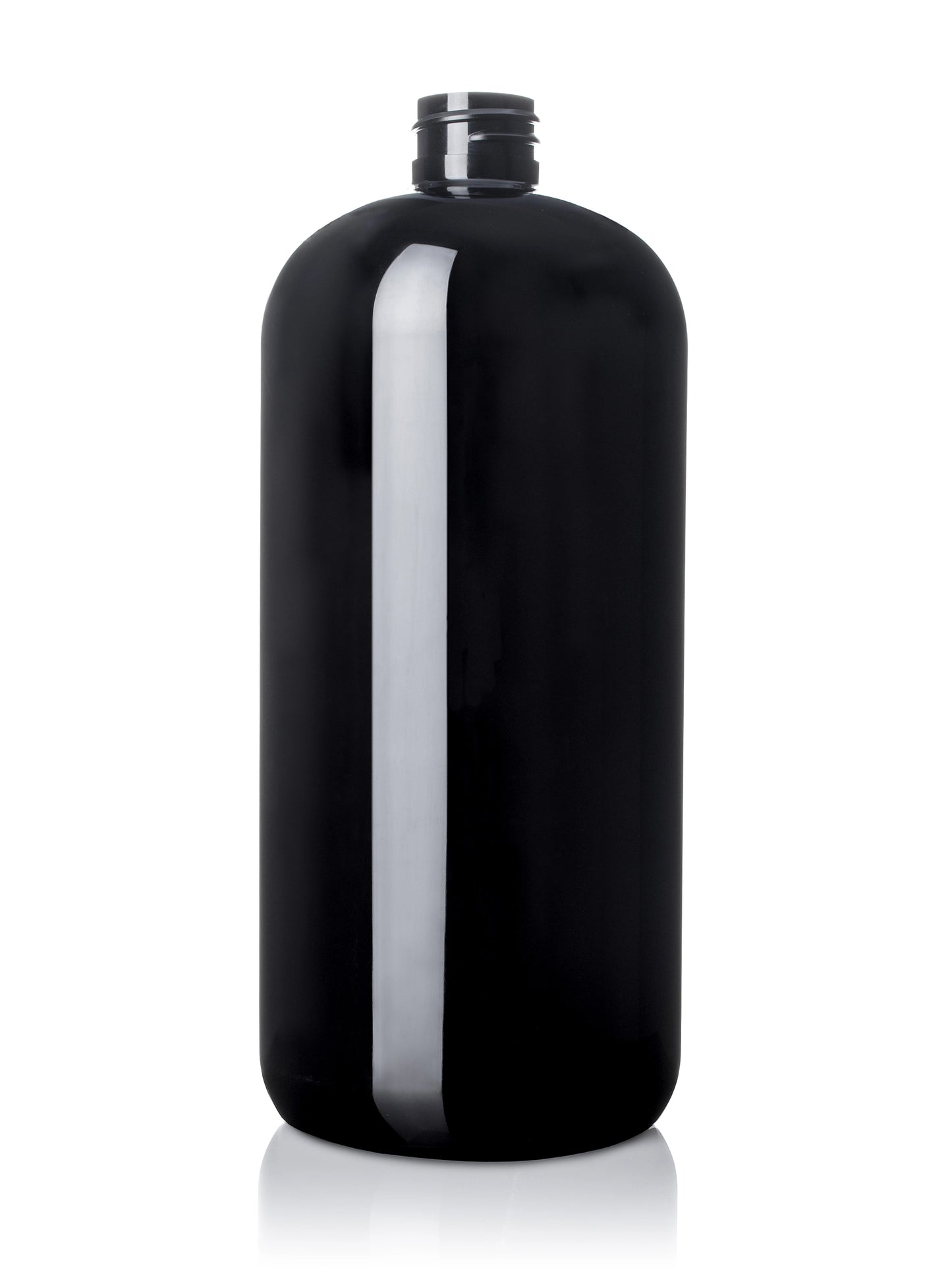 32 oz amber 100% PCR PET plastic boston round bottle