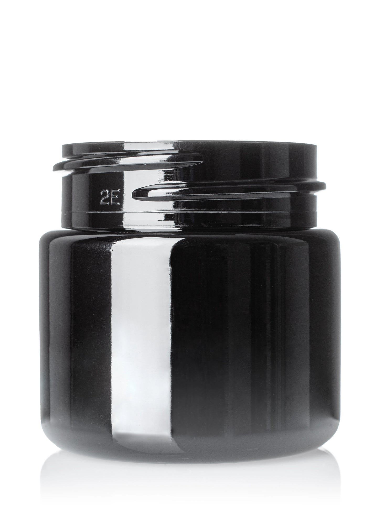 1 oz black PET plastic single wall jar