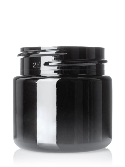 1 oz black PET plastic single wall jar