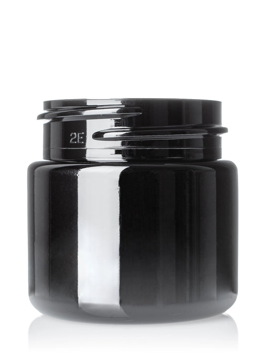 1 oz black PET plastic single wall jar