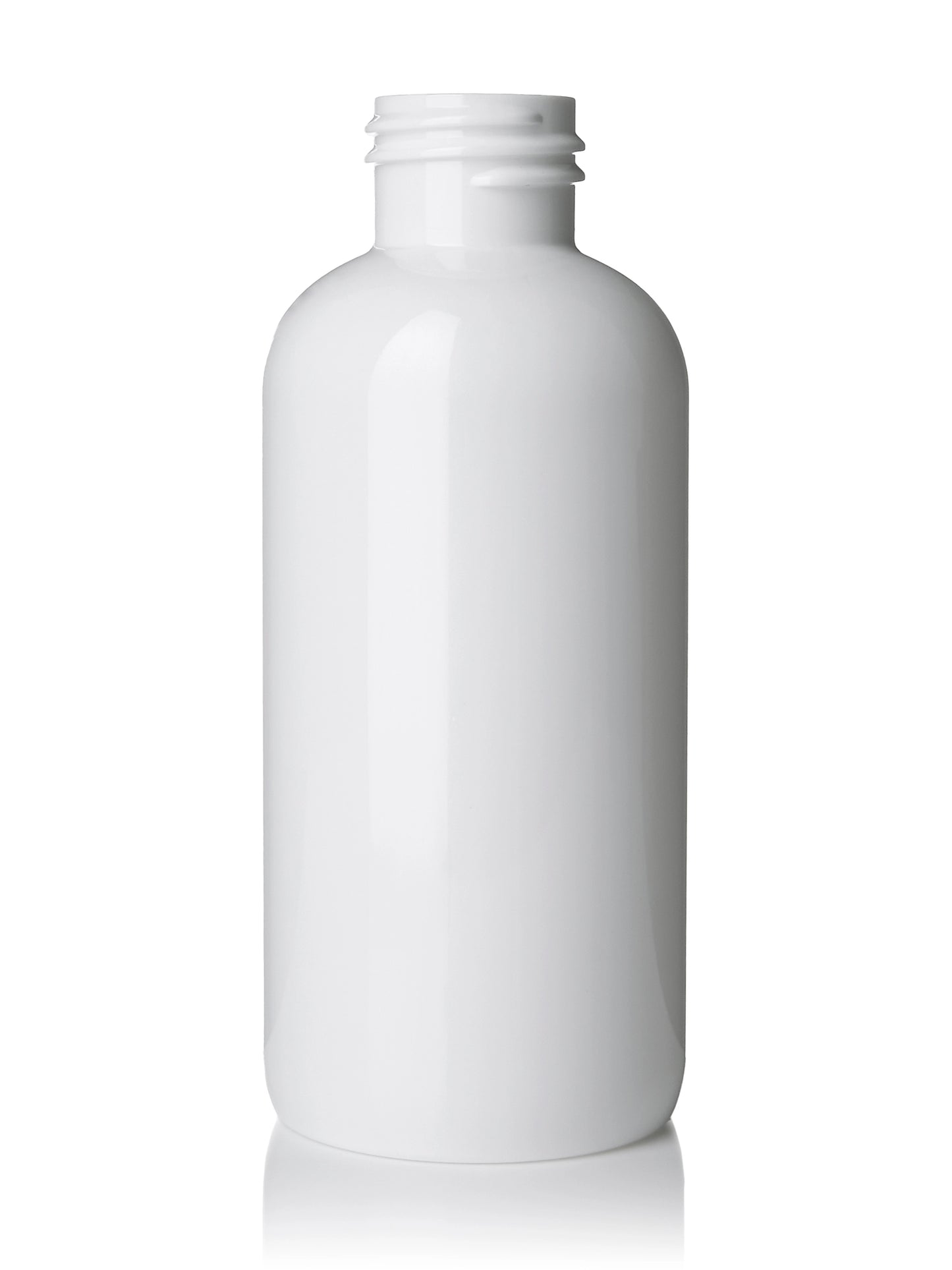 4 oz amber PET plastic boston round bottle