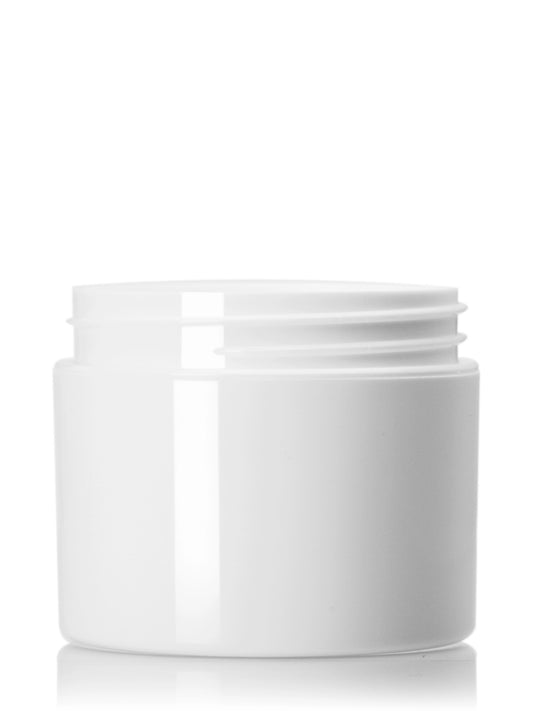 2 oz white PP plastic double wall straight base jar