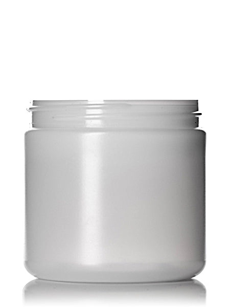 16 oz natural-colored HDPE plastic single wall anti-static jar
