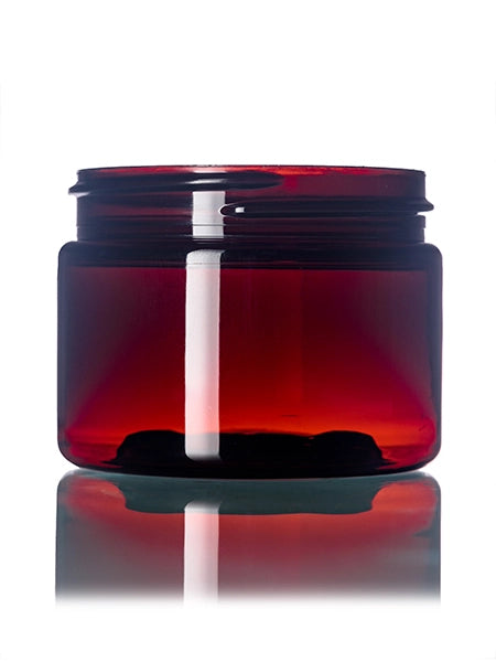 3 oz (100 mL) amber PET plastic single wall jar