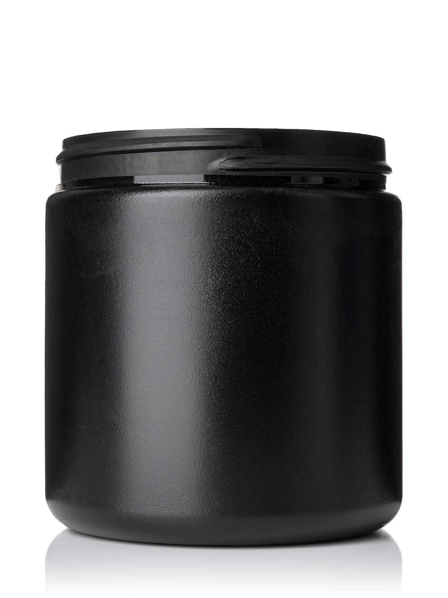 8 oz black HDPE plastic single wall jar