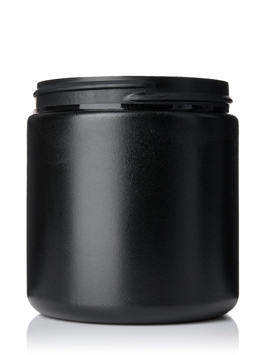 8 oz black HDPE plastic single wall jar