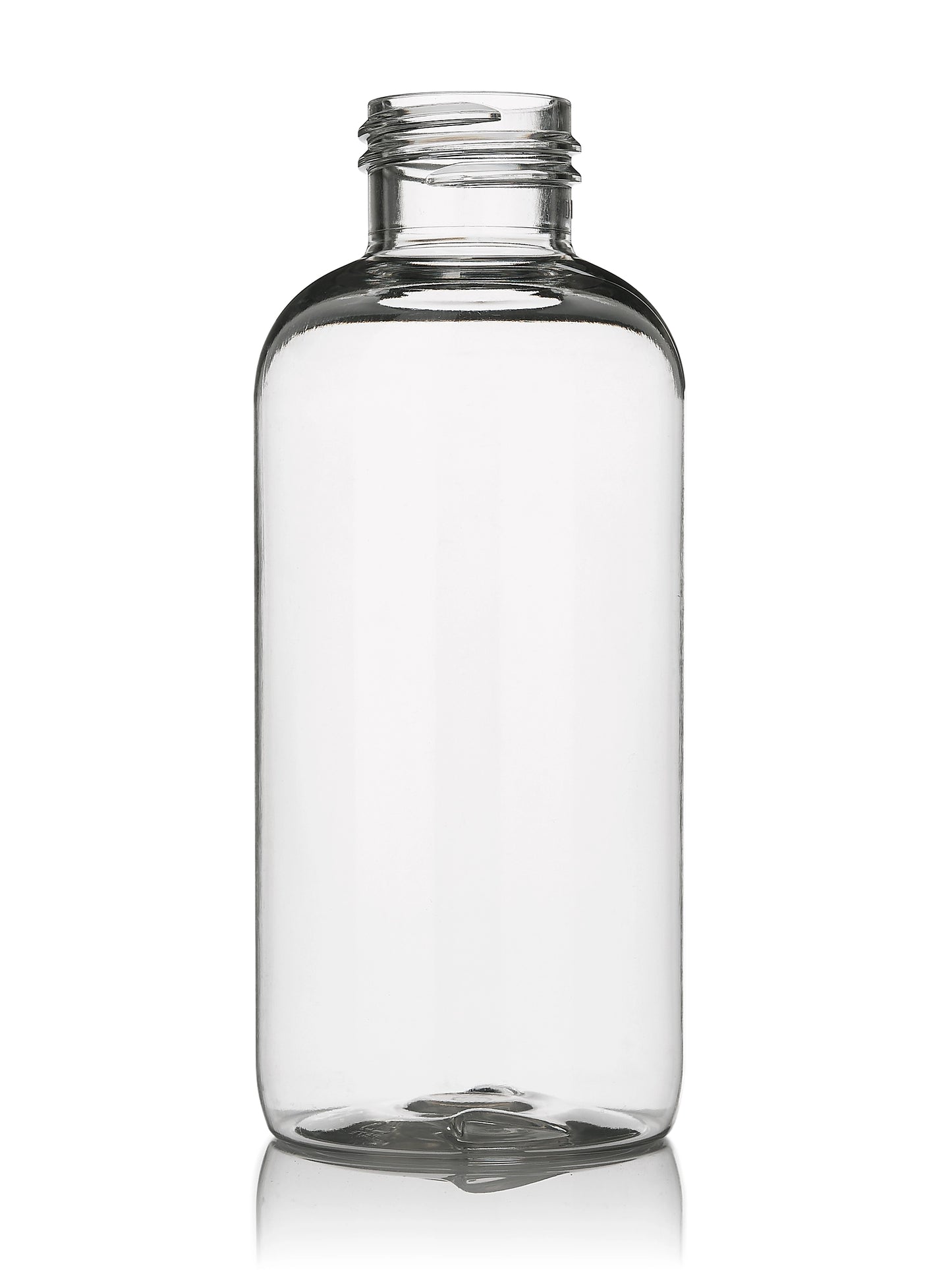4 oz amber PET plastic boston round bottle