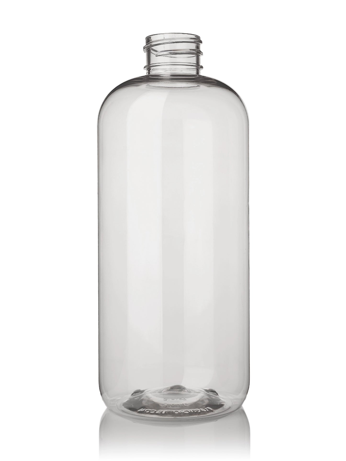 16 oz amber PET plastic boston round bottle